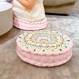 Cushion/Decorative Floral Printed Round Floor Seat Cushion Tatami For Living Room Chair Seat Thickened Prayer Mat Pouf Futon