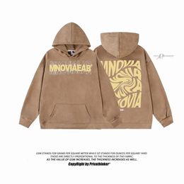 Mens Hoodies Sweatshirts Brand Hoodie Y2K Harajuku Hip Hop Letter Graphic Print Oversized Pullover Sweatshirt Men 2024 Fashion Suede Casual Gothic 231206