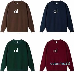 AL Women Yoga Outfit Perfectly Oversized Sweatshirts Sweater Loose Long Sleeve Crop Top Fitness Workout Crew Neck Blou