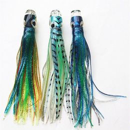 Octopus Soft Skirt Bait Sea Fishing Lure Game Trolling Fishing Lure Resin Head with Double Octopus Skirt two size 8inch 6 5 inch309S