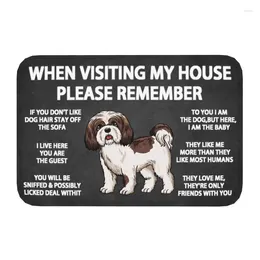 Carpets Please Remember Shih Tzu Dogs House Rules Doormat Mat Anti-Slip Bath Kitchen Living Room Entrance Rug Carpet 40 60cm