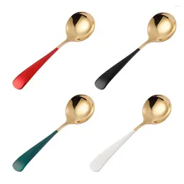 Spoons Stainless Steel Spoon Tableware Thicken Children Kids Dinnerware Creative Soup Fruit Durable Kitchen Accessories