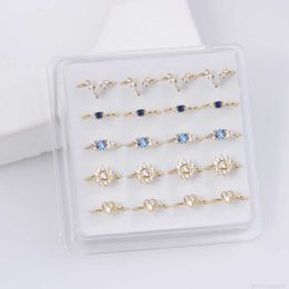 Nose Rings Studs 20 PCS Coloured Crystal Zircon for Women Girl Piercing Bendable Nostril 18K Gold Plated Hoop Ear 230628