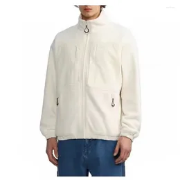 Men's Jackets 2023 Autumn/Winter Fleece Zipper Jacket European American Trendy Stand Neck Warm Outdoor Sports Windproof Coat Male