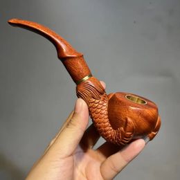 Rosewood Red Sandalwood Dragon Eagle Claw Pixiu Pipe Mouth Philtre Accessories Solid Wood Dry Smoke Pot Dual-purpose Men's Gift