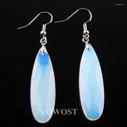 Dangle Earrings Natural Stone White Opal Reiki Beads Hook Drop Earring Vintage Polygon For Female Jewellery Gift IR3204