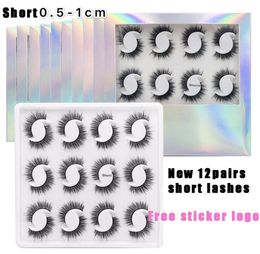 12 Pairs short eyelashes 3D Mink Hair False Eyelashes Naturalfluffy Long Eye Lashes Wispy Makeup Beauty Extension Tools4965900