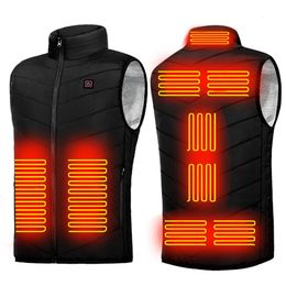 Men's Vests Intelligent Heated Vest Men Women USB Electric Winter Jacket 9 Areas Zone for Outdoor Hunting Sports Hiking Oversized 231205