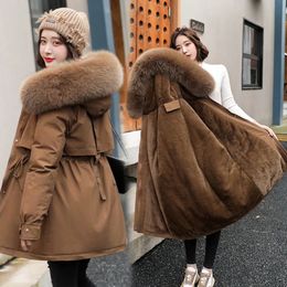 Womens Down Parkas Winter Clothes Women Heavy Jackets Coat Vintage Suit College Style Medium Length Model 231206