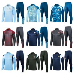 23/24 city DE BRUYNE soccer tracksuits GREALISH survetement jacket fottball Training suit veste maillot de foot Olympique tracksuit football jogging 01