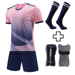 Other Sporting Goods Adult Football Jerseys Shorts Socks1Pair Shin guards Pads Childrens Soccer Clothes football Men Training Kits Clothing 231206