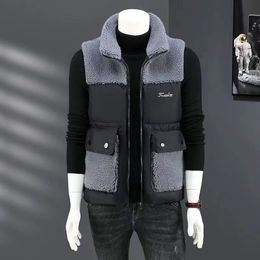 Men's Vests Spring and Autumn Korean Golf Vest Thickened Warm Standing Collar Clothing 231205