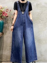 Men's Jeans Vintage Solid Colour Personalised Denim Overalls Women's Fashion High Waisted Streetwear Straight Jumpsuit Pants 231206