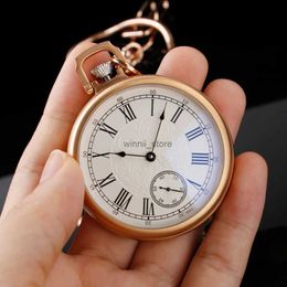 Pocket Watches Luxury Brand Minimalist Style 1882 Digital Display Rose Gold Mechanical Pocket Watch for Men and Women's Best Holiday GiftL231120