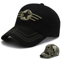 2022 Summer Men's Five-star Camouflage Baseball Cap Sun-screen Army Green Sun Hat293Z