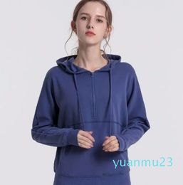 Yoga Outfit Ll New Loose Casual Hooded Sports Hoodie Women Long Sleeve Running Fitness Top Drop Delivery