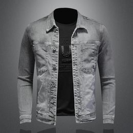 Men's Jackets denim fashion jacket casual high quality street wear solid Colour lapel large spring men's 231206