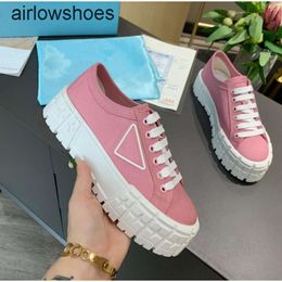 Luxury casual canvas shoes rubber for men's and women's shoes unusual platform shoes-inspired car Tyres fixed bottom nylon gabardine triangle decoration35-41