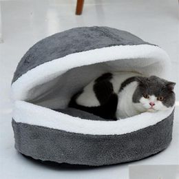 Kennels Pens 45X35Cm Pet Dog Bed Creativity Burger Modelling Cat House Portable Washable Small Teddy Seasons Warm Teacu208L Drop Delive Dhs8G