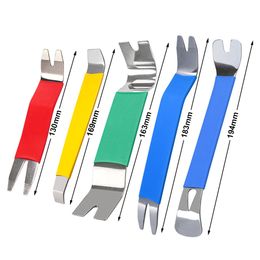 5Pcs Auto Trim Removal Tool Kit Car Dashboard Audio Radio Panel Repair Metal Removal Pry Disassembly Tool Automotive Pry Set