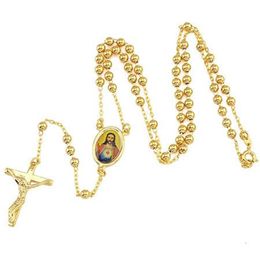 Loyal men's Cool pendant 18k yellow gold cross necklace Jesus chain 19 6inch202Q