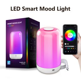 Smart Bluetooth Dimming Colour palette USB Charging Music 3600mA battery APP Touch atmosphere bedside nightlight stand