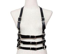 Belts Fashion Punk Cool Men Women Leather Belt Harajuku Artificial Body Harness Adjustable Three Lines Waist Straps4300866