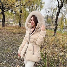 Womens Down Parkas Mens Vests Women Winter Slim Fur Collar Hooded Coats Female Solid Colour Warm Outerwear Ladies White Duck Jackets Q519 231206