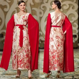 Plus size Dresses Luxury Red Dress Patchwork Long Sleeve Wedding Party Gowns Evening Dinner Dresse Clothes S2XL 231206