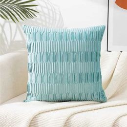 Cushion/Decorative Pleated Velvet Throw Covers Solid Colour Cushion Case Decorate Sofa Home Party Soft Square for Bed Car