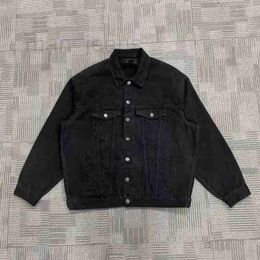 Men's Jackets Designer autumn new denim jacket black letter work jacket casual top H4IJ