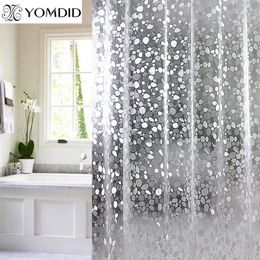 Plastic PVC 3d Waterproof Shower Curtain Transparent White Clear Bathroom Anti Mildew Translucent Bath Curtain With 12 PCS Hooks L227D