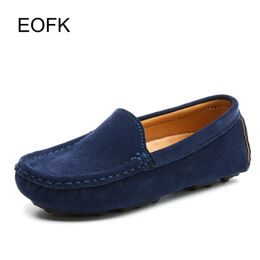 First Walkers EOFK Kids Penny Loafers Flats Shoes Suede Leather Spring Autumn Soft Children Toddle Little Boy Casual Solid Slip On Moccasins 231206