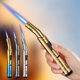 Outdoor Windproof Butane No Gas Lighter Turbo Torch Blue Strong Flame Jet Metal Cigar Kitchen BBQ Welding Jewelry Tools