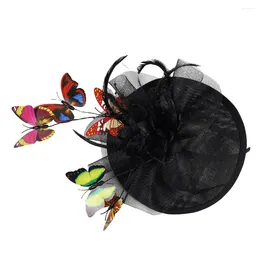 Bandanas Headgear Butterfly Cocktail Hat Woman Retro Women Polyester Mesh Tea Party Hats