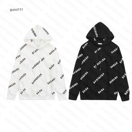 balencaigalies balencigalies Winter Designer Hoodie for Men Women Full Letters Luxury Pullovers Sweatshirts Black White M-2XL Fashion Brand Sweater Hooded EROX