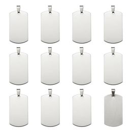 50pcs 201 Stainless Steel Rectangle Blank Stamping Tag Pendants with Snap on Bail F80 Supplies for DIY Jewellery Necklace Making 211258H