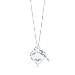 Pendant Necklaces Fashion Please Return To New York Heart Key Necklace Original 925 Sier Love Charm Women Diy Jewellery Gift Clavicl179h