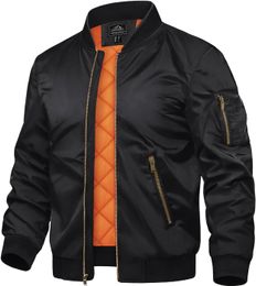 TACVASEN Men's Jackets-Bomber Jacket Fall Winter Warm Windbreaker Full Zip Casual Padded Coats