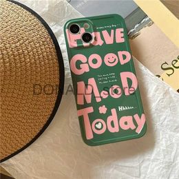 Cell Phone Cases For iPhone 14Promax 2023 New Ins Net Red Small Green English Letter Mobile Phone Soft Case 14Pro 13Promax 12 11 J231206