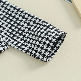 Clothing Sets Fashion Infant Girl T Clothes Suit Fall Winter Houndstooth Long Sleeve Dress Buttons Coat 2Pcs Set