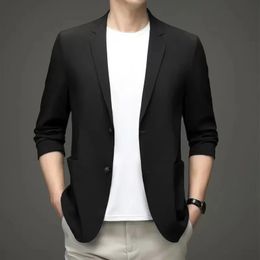Mens Suits Blazers M7XL Spring Summer Plus Size Men Blazer Fit Sunscreen Casual Thin Suit Jacket Black White Green Coat 231206