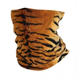 Bandanas Siberian Tiger Leopard Fur Texture Pattern Bandana Neck Gaiter UV Protection Face Scarf Cover Animal Headband Tube Balaclava