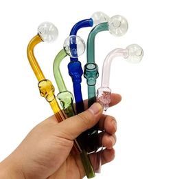 Promotion Sale Purple/pink/blue/green Cheap Glass Oil Burner Pipes Skull Handle Curved Smoking Recycler