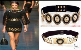 Luxury Womens Belts Metal Bright Surface Hollow Chain Elastic Belt Mirror Thin Female Womans Gold Belt Dress4393206