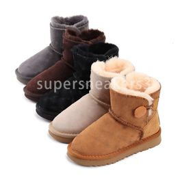 2023 Australia Kids Boots Toddler Slippers Platform Beige Sheep Wool Kid Designer Shoe Classic Mini Boot Winter Chesut Fur size 21-35