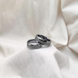Cluster Rings 8mm 6mm Tungsten Carbide Ring For Men Wemen Center Brushed Beveled Edges Flat Engagement Band Polished Finish Comfort Fit