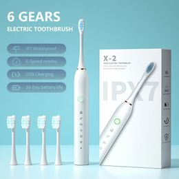 Toothbrush Sonic Electric Automatic Toothbrush with Travel Case Soft Bristles IPX7 Waterproof Rechargeable Oral 8 and 4 Brush Heads Adults 231205
