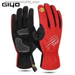 Five Fingers Gloves Giyo Winter Gloves For Man Woman Gel Padded Bicycle Cycling Equipment Full Finger Mtb Bike Motorcyclist Gloves Touch Screen Q231206