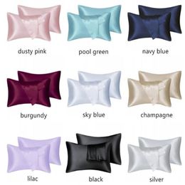 FATAPAESE Silk Satin Pillow Case for Hair Skin Soft Breathable Smooth Both Sided Silky Covers with Envelope Closure King Queen Sta269z